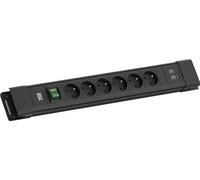 BACHMANN CONNECTUS 6xUTE, 1xinterrupteur 1xUSB A/C 22W 2,0m CEE7/7 Noir