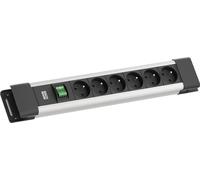 BACHMANN CONNECTUS 6xUTE, 1xinterrupteur 2,0m CEE7/7 Gris