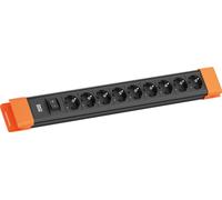 BACHMANN CONNECTUS 9xCEE7/3, 1xinterrupteur 2,0m CEE7/7 noir/orange
