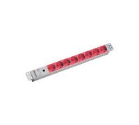 Bachmann - Coupe-circuit (rack-montable) - connecteurs de sortie : 8 - 1U - 19" - 2 m cordon - rouge, gris clair