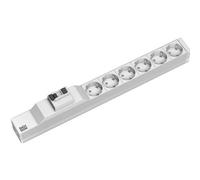 Bachmann - Coupe-circuit (rack-montable) - entrée : CEE 7/4 - connecteurs de sortie : 6 (CEE 7/4) - 1U - 19" - 2 m cordon - Allemagne - gris clair, RAL 7035