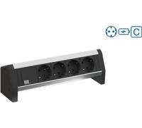 Bachmann DESK 1 - Bâti de prises - CA 250 V - entrée, entrée GST18i3 - prises de sortie : 2 (2 x USB, 2 x CEE 7/3) - cordon de 1,0m - noir, RAL 9005 (902.0245)