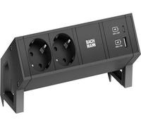 Bachmann Desk 2 avec 2x prise de courant + USB A/C Charger, 0,2 mètre GST18-3 - noir (902962) - combinaison de prises de courant