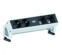 Bachmann DESK 2 - Bâti de prises - entrée, entrée GST18 - raccords de sortie : 2 - cordon 20cm - noir, argent (902.411)