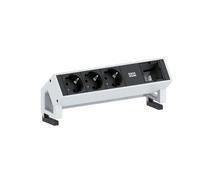 Bachmann DESK 2 - Bâti de prises - entrée, entrée GST18 - raccords de sortie : 3 - cordon 20cm - Allemagne - noir, blanc, RAL 9010 (902.200)
