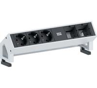 Bachmann DESK 2 - Bâti de prises - entrée, entrée GST18 - raccords de sortie : 3 - cordon 20cm - Allemagne - noir, blanc, RAL 9010 (902.201)