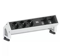 Bachmann DESK 2 - Bâti de prises - entrée, entrée GST18 - raccords de sortie : 3 - cordon de 20cm - Allemagne - noir, acier inoxydable (902.401)