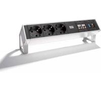 Bachmann Prise multiple de table DESK 2 – 3 prises, coupe-circuit, entrée GST18i3, inox