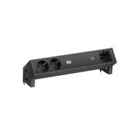 Bachmann Desk 2, pour l'intérieur, type F, noir, 2 prises CA, 1 pièce