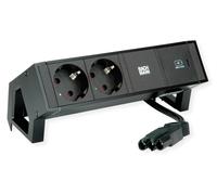 Bachmann Desk 2, pour l'intérieur, type F, noir, 2 prises CA, 1 pièce