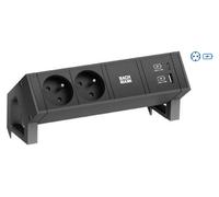 Bachmann Desk 2, pour l'intérieur, type F, noir, 2 prises CA, 1 pièce