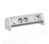 BACHMANN Desk 2xCEE7/3 1xUSB A/C 22W 1xCM GST18 RAL9010
