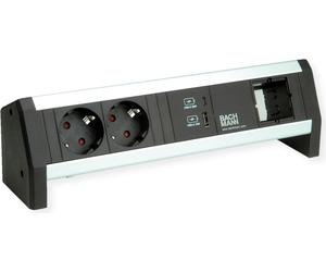 BACHMANN DESK 2xcontact de protection USB A&C, Chargeur USB 22W 1xABD GST18