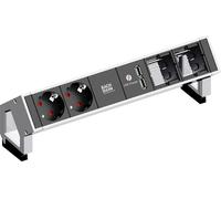 BACHMANN DESK2 2x contact de protection 2x ABD 1x USB Charger GST18, blanc