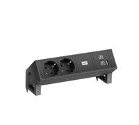 Bachmann Desk 2, pour l'intérieur, type F, noir, 2 prises CA, 1 pièce