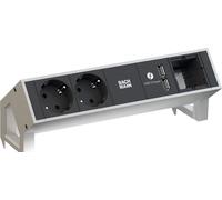 BACHMANN DESK2 2x Schutzkontakt 1x USB-Charger 1x ABD, GST18 Inox
