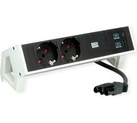 BACHMANN DESK2 2xP40 1xUSB A/C 22W, 0,2m GST18 RAL9010 Italia