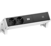 BACHMANN DESK2 2xSchutzkontakt USB C, USB Charger 60W 0,2m GST18 weiss