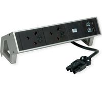 BACHMANN DESK2 2xUK 1xUSB A/C 22W, 0,2m GST18 INOX United Kingdom