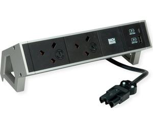 BACHMANN DESK2 2xUK 1xUSB A/C 22W, 0,2m GST18 INOX United Kingdom