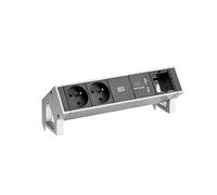 BACHMANN DESK2 2xUTE 35° 1xUSB Charger 1xCM Tree 0,2m GST18 Inox