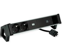 BACHMANN DESK2 ALU BLACK 2xUSBC, USB Charger 60W 1xABD 0,2m GST18