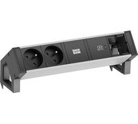 Bachmann Desk2 Alu Black 2Xute 1Xcm 1Xusbc 30W 0,2M Gst18