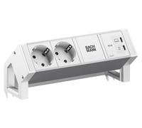 BACHMANN DESK2 ALU BLANC 2xCEE7/3, 1xUSB C/C 65 W, L = 0,2 m, RAL 9010