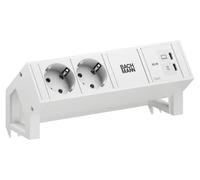 BACHMANN DESK2 BLANC PUR 2xCEE7/3, 1xUSB C/C 65 W, L = 0,2 m, RAL 9010