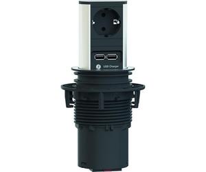 BACHMANN ELEVATOR 1xCEE7/3 USB Charger, Strom 2.0m CEE7/7