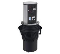Bachmann Elevator Prise de courant avec contact de protection 1x, multiprise ,aluminium, 1x contact de protection, 1x CAT6, 1x USB
