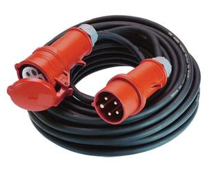 BACHMANN Extension 5G1,5mm² noir, H07RN-F CEE 16A rouge 400V, 10 m