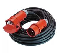 BACHMANN Extension 5G6mm² noir, H07RN-F CEE 16A rouge 400V, 10 m