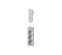 Bachmann FLAT PLUG - Coupe-circuit - entrée : power CEE 7/7 - connecteurs de sortie : 2 - 1.6 m cordon - blanc