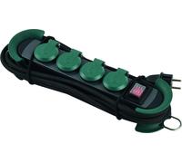 Bachmann HOOK Outdoor - Multiprise - Prises de sortie : 4 (4 x connecteur, 2 pôles) - 4,0m cordon - vert (500.200)