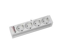 10" 1HE Steckdosenleiste 4-fach, ohne Schalter, RAL7035 Hersteller: Bachmann (ESP.72)