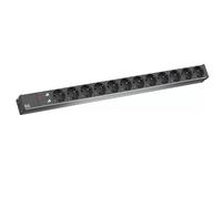 Bachmann IT PDU Basic - Unité de distribution d'alimentation (montage en rack) - CA 230 V - 1 phase - entrée, entrée CEE 7/7 (SCHUKO) - prises de sortie : 12 (CEE7/3 (SCHUKO)) - 2 m (800.2334)