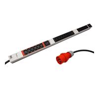Bachmann IT PDU Basic - Vertical - Unité de distribution d'alimentation (montage en rack) - CA 400 V - 3 phases - entrée, entrée prise européenne - connexions de sortie : 21 (18 x IEC 60320 C13, 3 x I