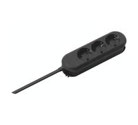 Bachmann Multiprise 387.172 Smart - 3 Prises - 5 m - Noir - Fixation par Trous de vissage et Enrouleur de câble Pratique