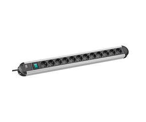 BACHMANN Multiprise ALU 12x, 45°, avec interrupteur, 1,75m