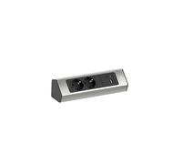 Bachmann Multiprise d'angle Casia 2, 2 Prises avec USB-A et USB-C, câble de 2m, Montage Mural ou en Angle dans la Cuisine et au Bureau, Aspect INOX (avec revêtement Anti-Traces de Doigts)