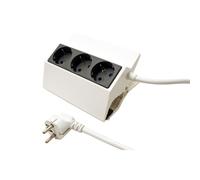 BACHMANN PEGGY : multiprise 230V/16A avec système de fixation, 3 prises de type DE, blanche, longueur 3 mètres (500.000) (19.07.1037)