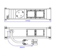 BACHMANN POWER FRAME 1xCEE7/3 2xCM, profilé en plastique 0,2m GST18