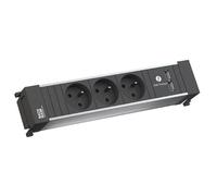Bachmann POWER FRAME - Bâti de prises - entrée, entrée GST18i3 - prises de sortie : 3 (USB, 3 x French / UTE) - cordon de 20cm - noir (916.1227)