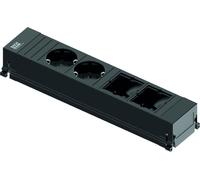 Bachmann POWER FRAME - Bâti de prises - entrée, entrée GST18i3 - raccords de sortie : 2 - cordon de 10cm - Allemagne - noir, aluminium anodisé (916.0601)