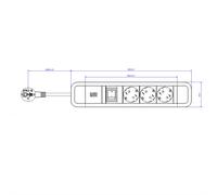 Bachmann Primo 2 3Xcee7/3 1Xinterrupteur 2,0M Cee7/7 Ral5010