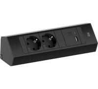 Bachmann Prise d'angle cuisine Casia2 K Multiprise 2 prises avec USB C et A pour coins et niches, noir