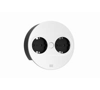 Prise multiple encastrable Bachmann TWIST 2, 2 prises et cordon 2m, blanc mat