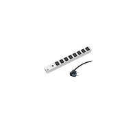 Bachmann Protection - Coupe-circuit (rack-montable) - connecteurs de sortie : 8 (power IEC 60320 C13) - 1U - 19" - 2 m cordon - noir, argent aluminium