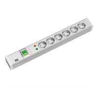 Bachmann - Rallonge (rack - montable) - 6 prises de sortie - 1U - 48,3 cm (19") - 2,0m - Allemagne (333.005)